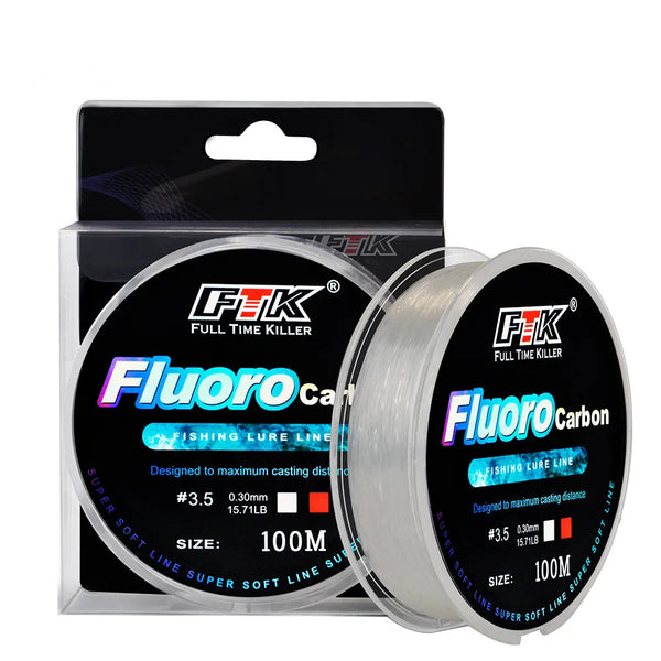 LINHA DE PESCA com isca de fluorocarbono de 100m